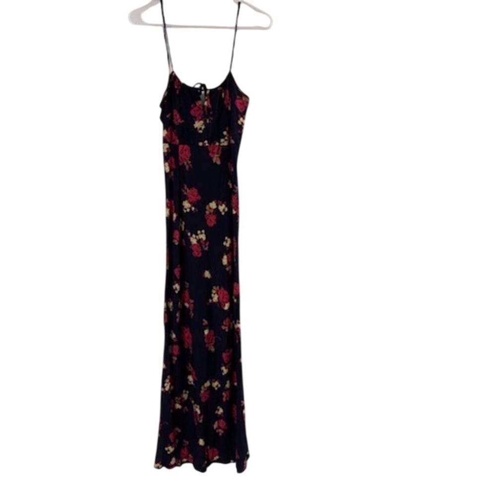 Favorite Daughter Floral Maxi Dress Small Navy Rose Print Slip Dress Strappy